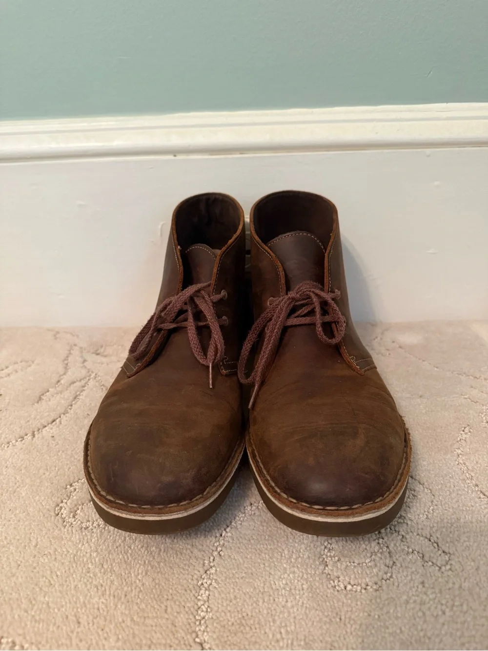 Clarks Men’s Brown Leather Chukka Desert Boots Size 11